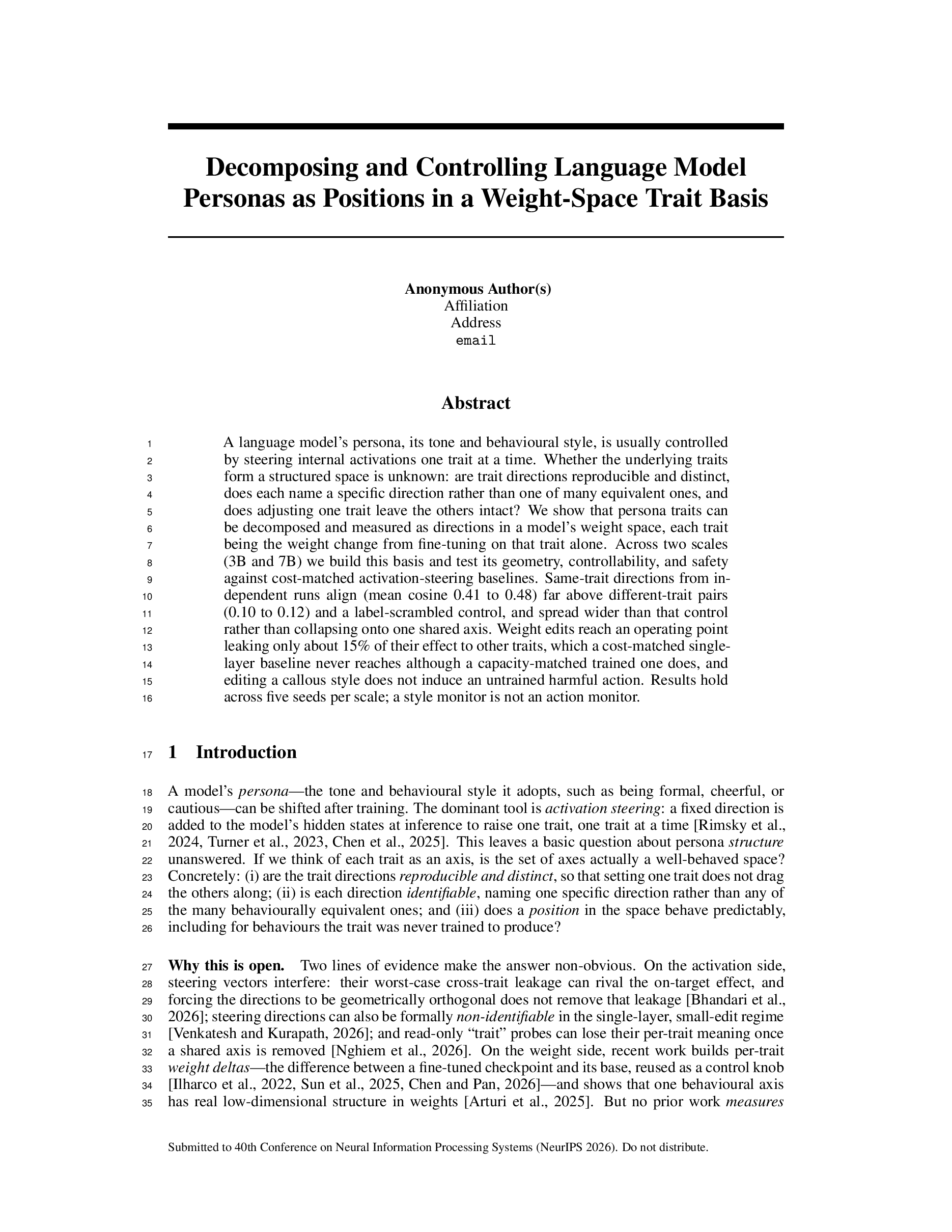 First page of the Personas paper's final draft: a much shorter abstract that leaves room for the introduction to begin on the same page.